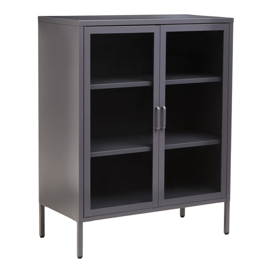 Stila Two Door Grey Metal Cabinet