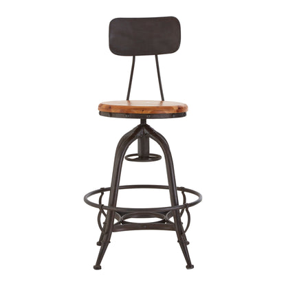 Forge Fir Wood And Metal Bar Chair