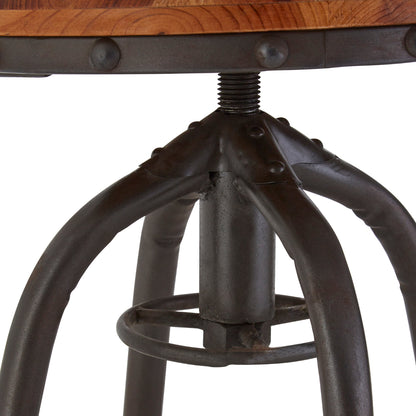 Forge Fir Wood And Metal Bar Chair