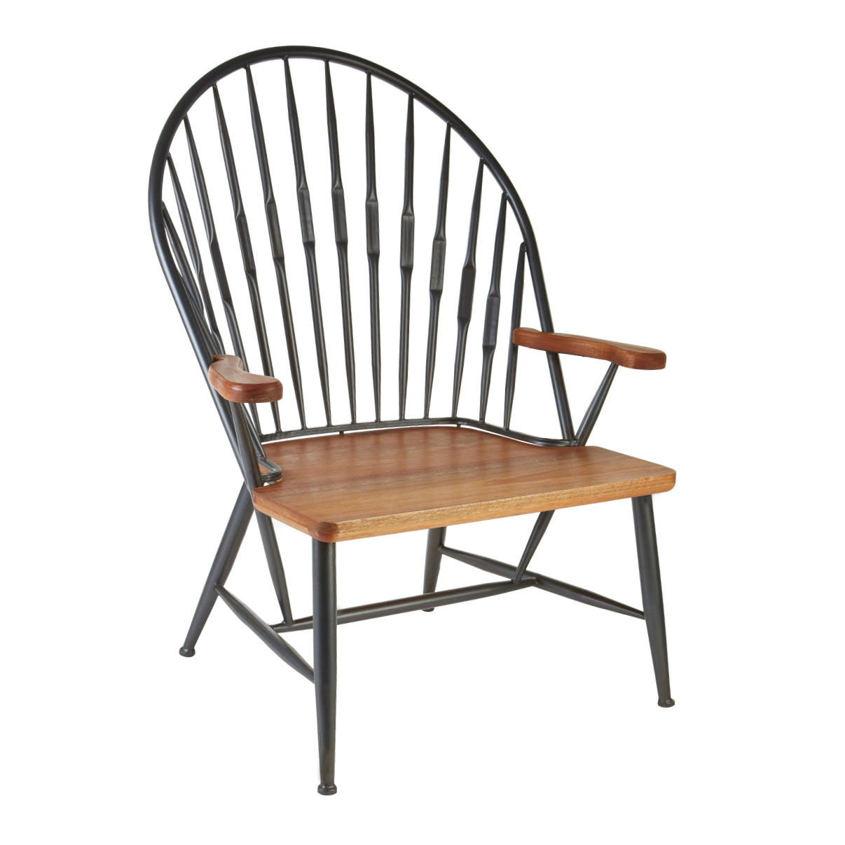 Forge Walnut Wood And Metal Armchair