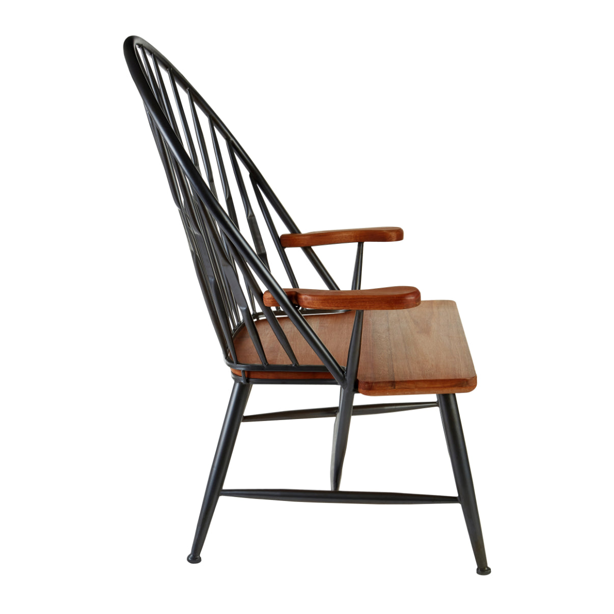 Forge Walnut Wood And Metal Armchair