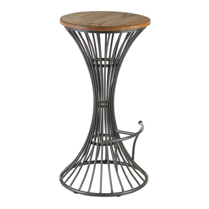 Forge Elm Wood And Metal Bar Stool