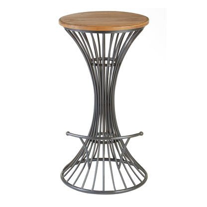 Forge Elm Wood And Metal Bar Stool