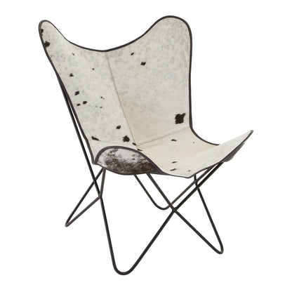 Bovine Black Cowhide Butterfly Chair