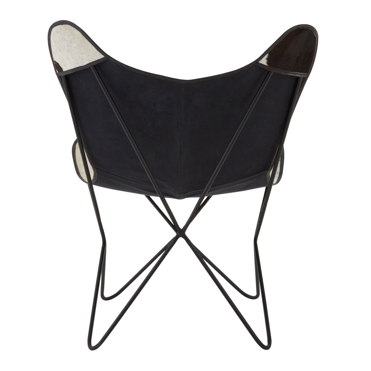 Bovine Black Cowhide Butterfly Chair