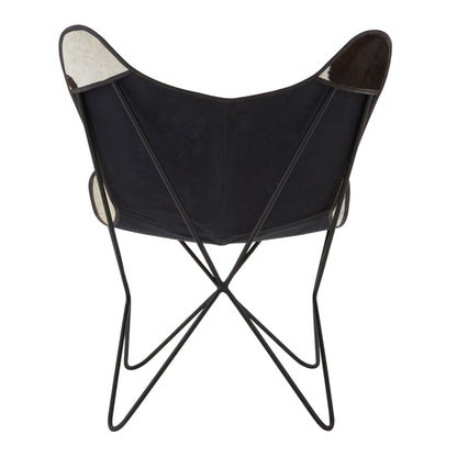 Bovine Black Cowhide Butterfly Chair