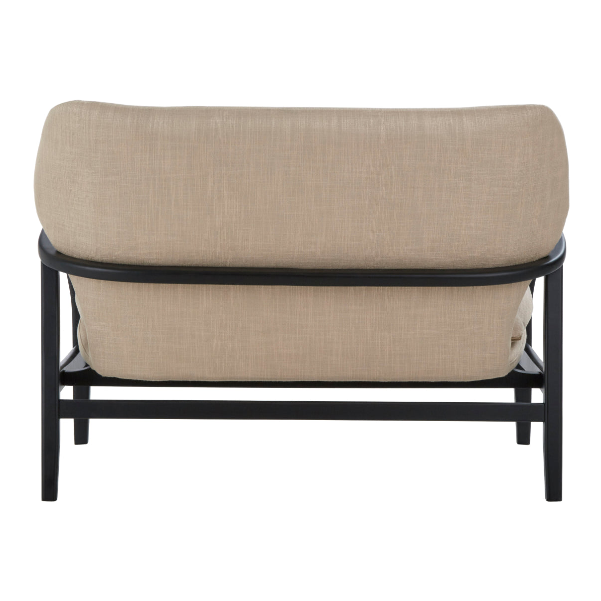 Malmo 2 Seat Beige Sofa With Black Wood Frame