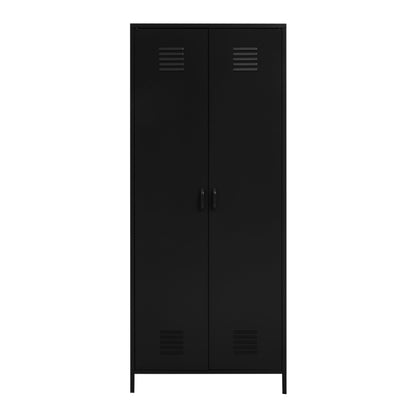 Varsity Black Two Door Locker Style Wardrobe