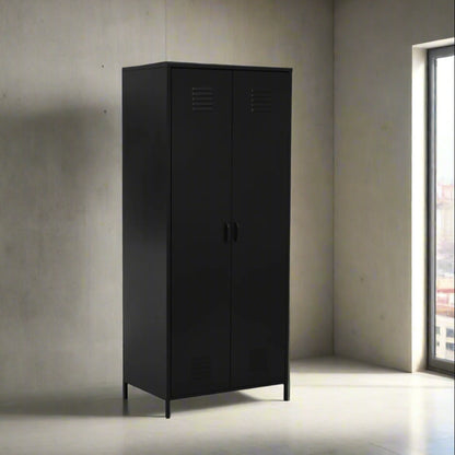 Varsity Black Two Door Locker Style Wardrobe