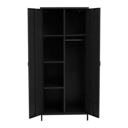 Varsity Black Two Door Locker Style Wardrobe