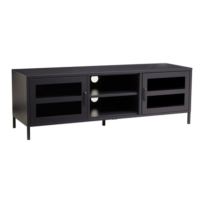 Stila Two Door Black Metal Media Unit