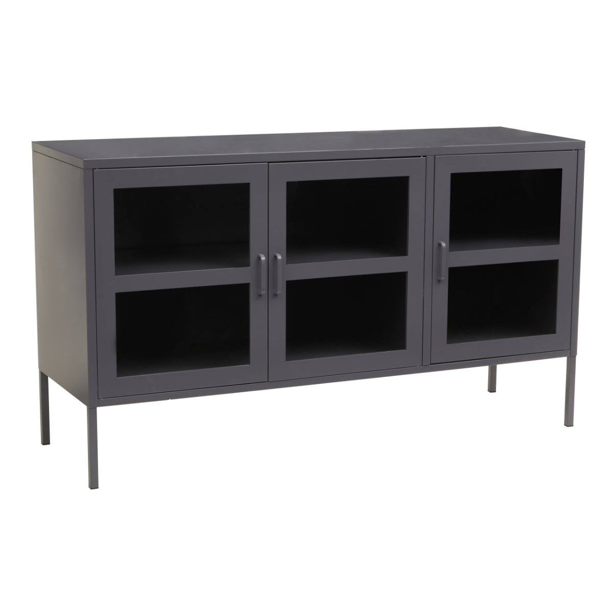 Stila Three Door Grey Metal Sideboard