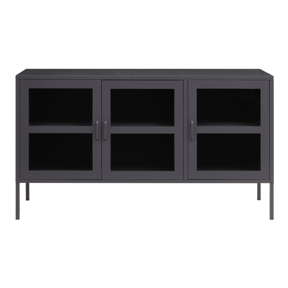 Stila Three Door Grey Metal Sideboard