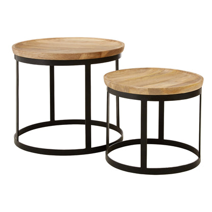 Beatnik Set Of Two Mango Wood Nesting Tables