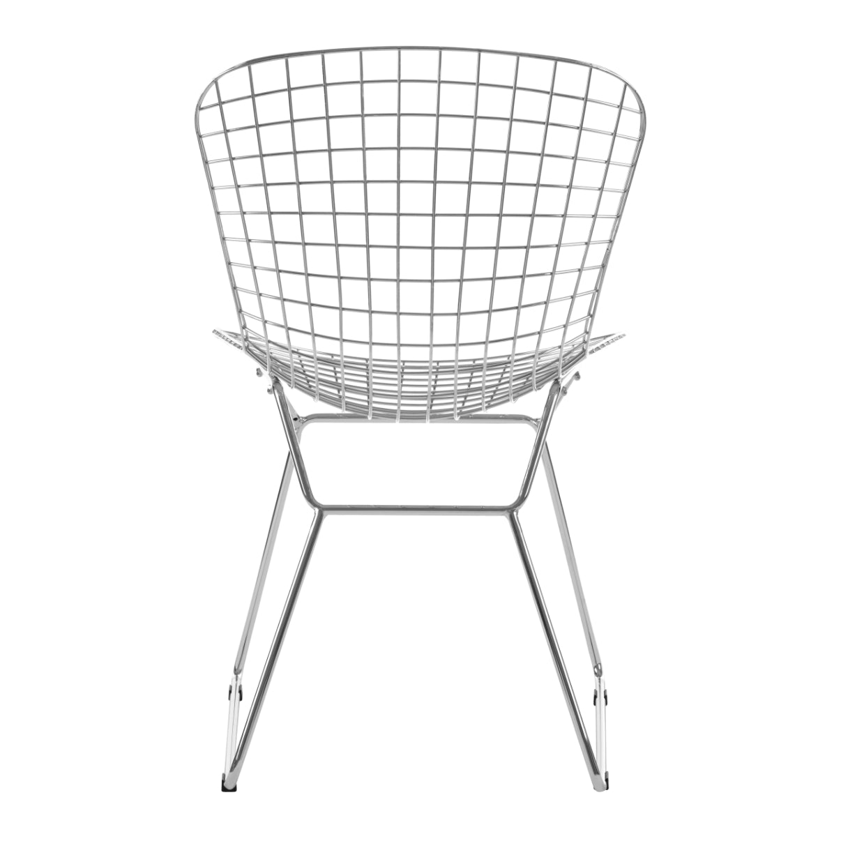 Chrome Metal Grid Frame Wire Chair