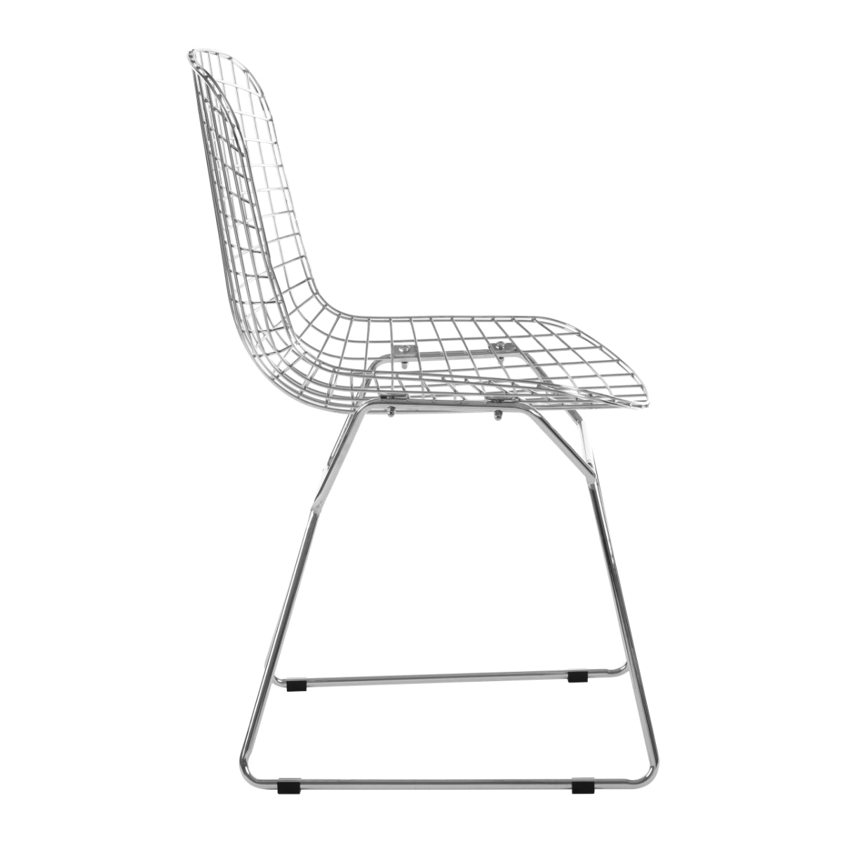 Chrome Metal Grid Frame Wire Chair