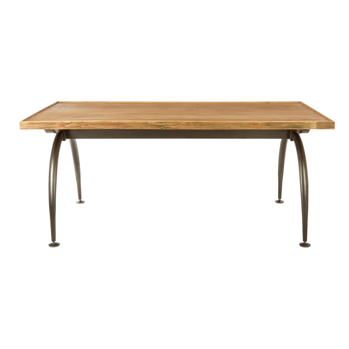 Forge Dining Table With Elm Wood Top