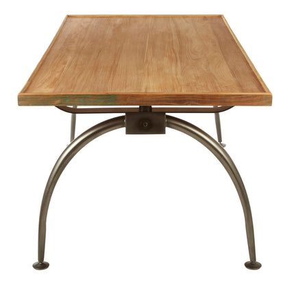 Forge Dining Table With Elm Wood Top