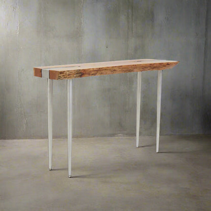 Chand Acacia Wood Console Table With Steel Legs