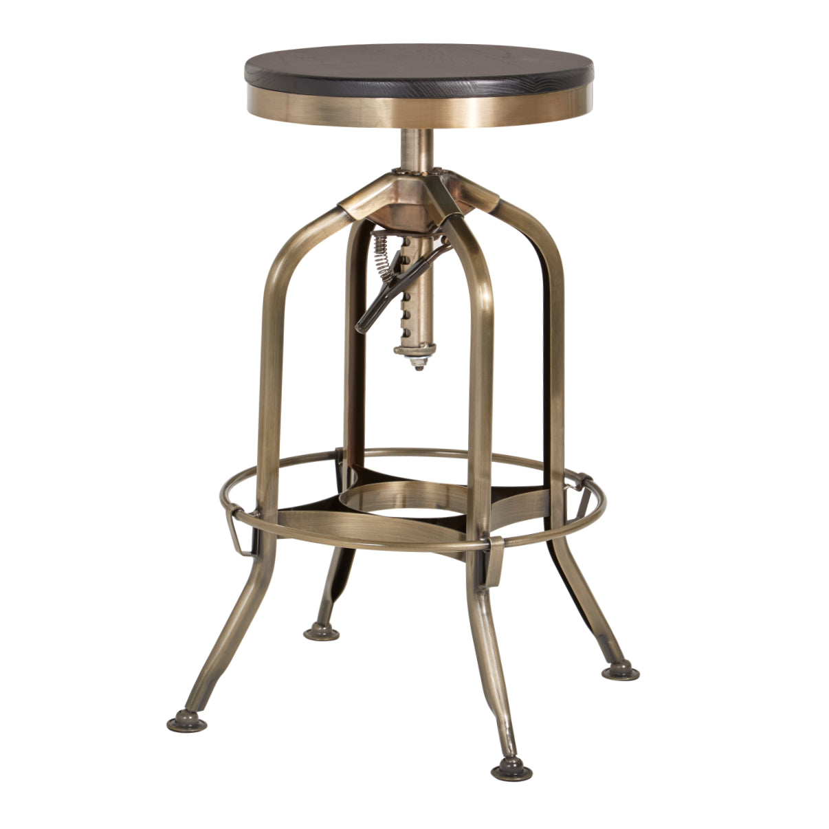 Smith Ash Wood Seat Metallic Stool