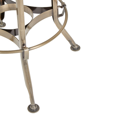 Smith Ash Wood Seat Metallic Stool