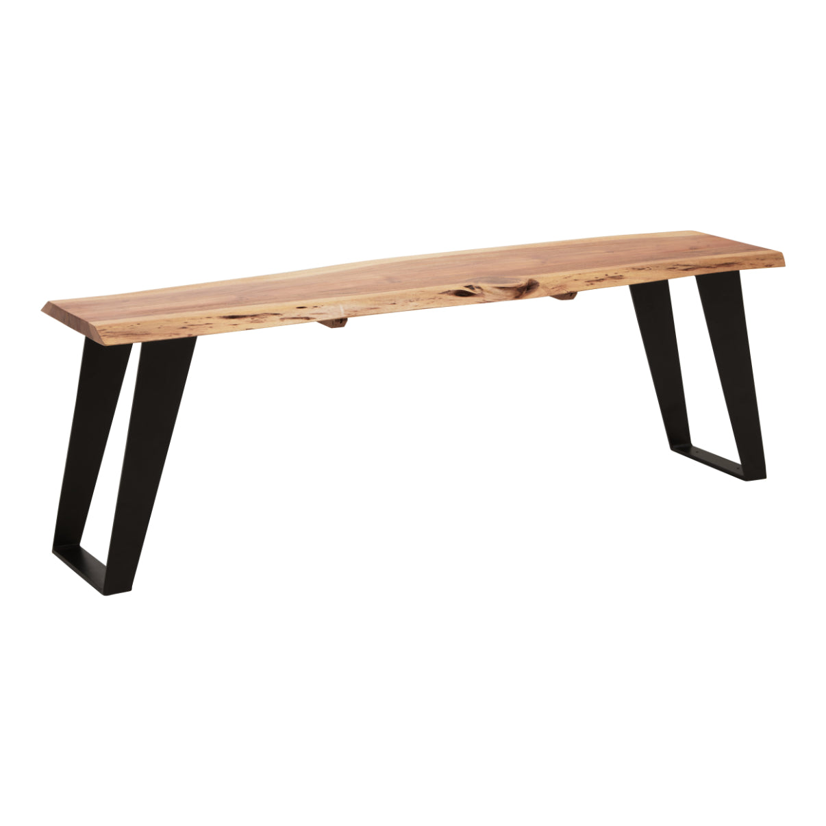 Boras Acacia Wood And Looped Iron Base Bench