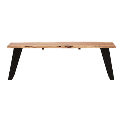 Boras Acacia Wood And Looped Iron Base Bench