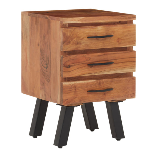 Rama Three Drawer Acacia Side Table