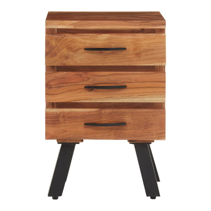 Rama Three Drawer Acacia Side Table