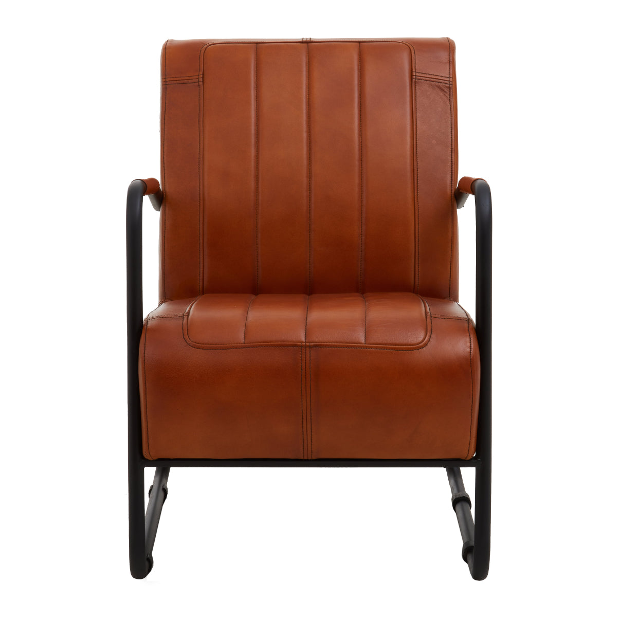 Bovine Tan Leather Armchair