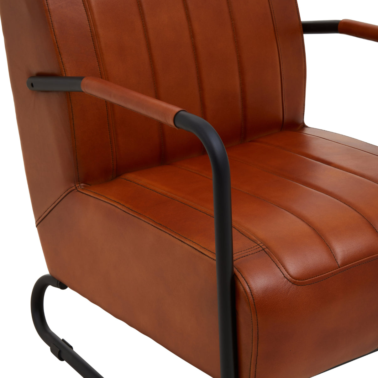 Bovine Tan Leather Armchair