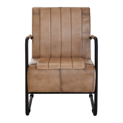 Bovine Grey Leather Armchair