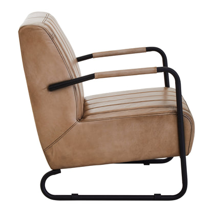 Bovine Grey Leather Armchair