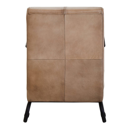 Bovine Grey Leather Armchair