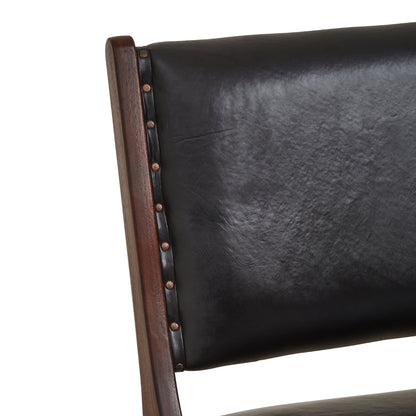 Cusco Genuine Black Cow Leather Chair