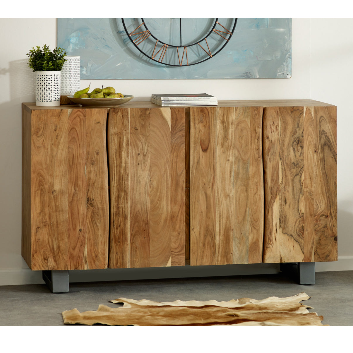 Baltic Acacia Wood Large Sideboard