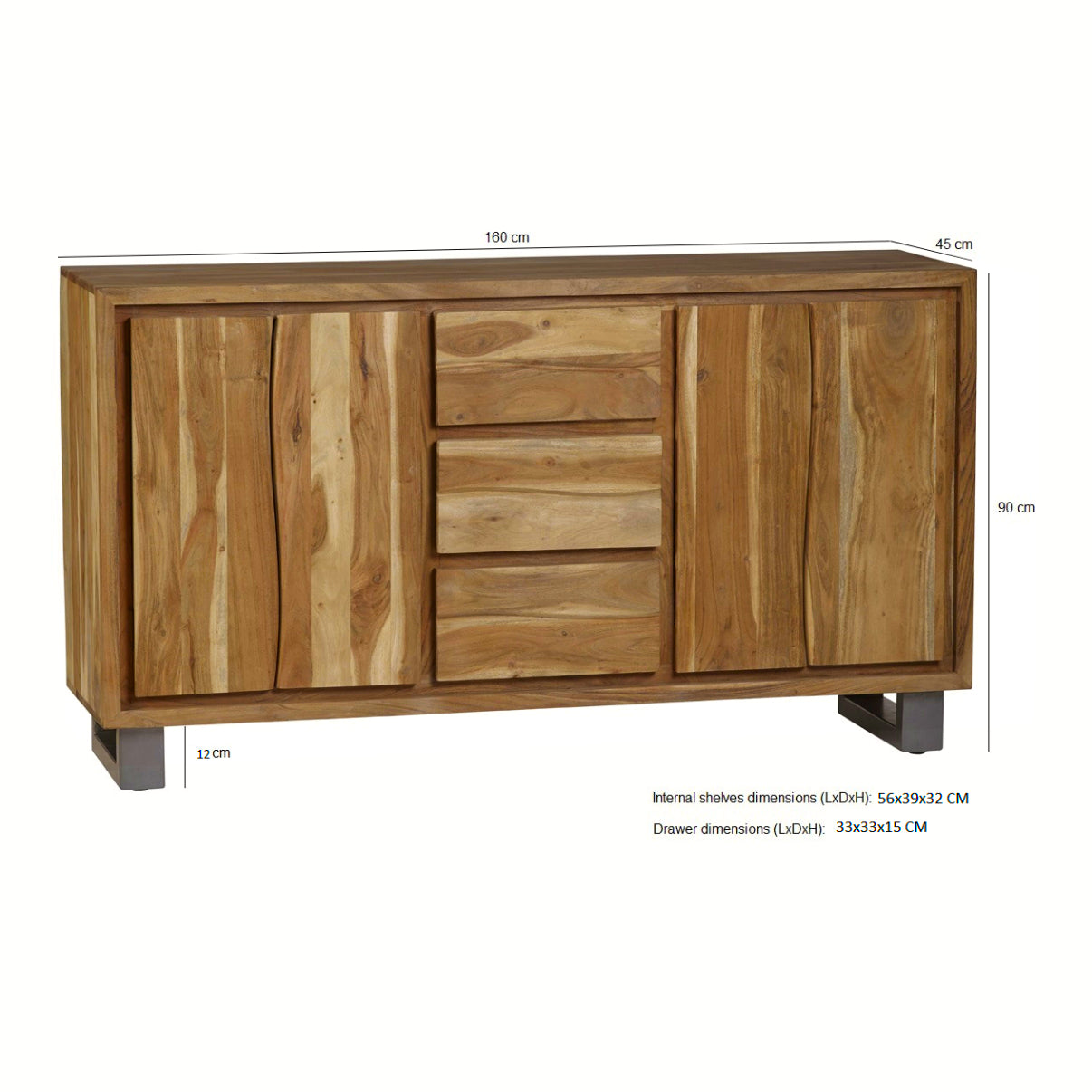 Baltic Acacia Wood Extra Large Sideboard